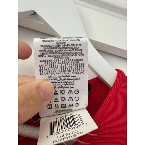 BCBGMaxAzaria Poppy Red Peplum Sleeveless Mini Dress XS  90% Rayon 9% Nylon 1% S - Picture 4 of 16